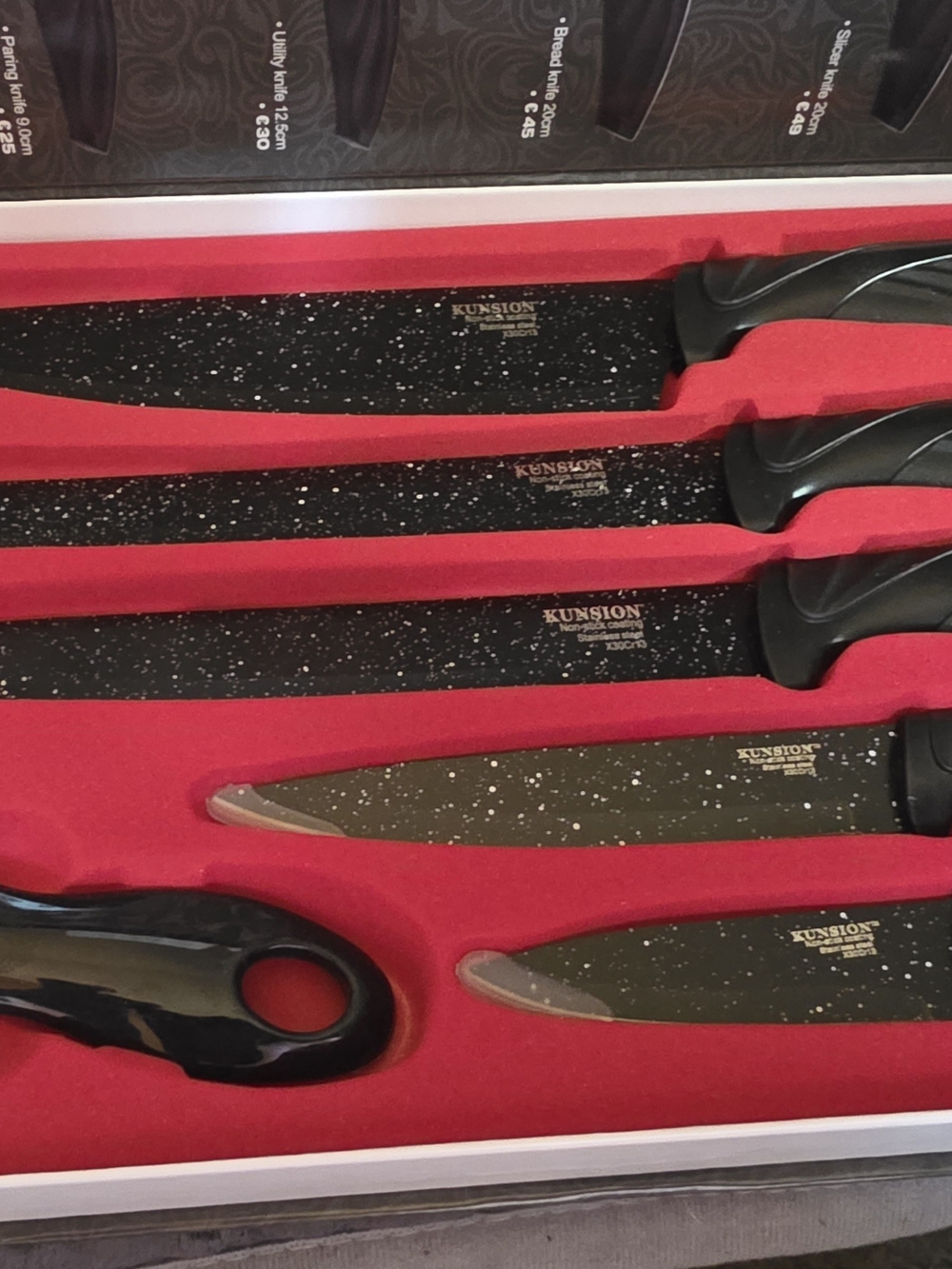 Black Speckled 6-Piece Knife Set